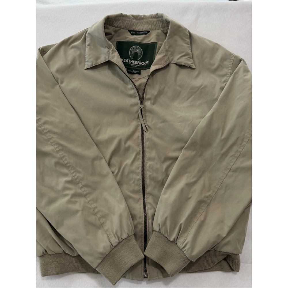 Weatherproof Tan Lightweight Bomber Jacket Men's M Neutral Casual Zip